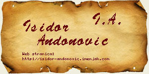 Isidor Andonović vizit kartica